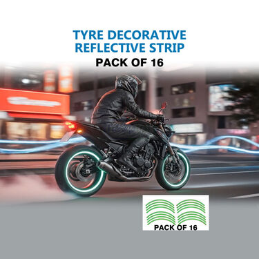Bike Tyre Rim Decorative Reflective Strip Pack of 16 (BTRS2)